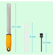 Stainless-Steel Fine Grater & Zester with Cover and Brush