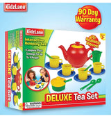 Kidzlane Play Tea Set 15+ Durable Plastic Pieces Safe and BPA Free for Children's Tea Party and Fun