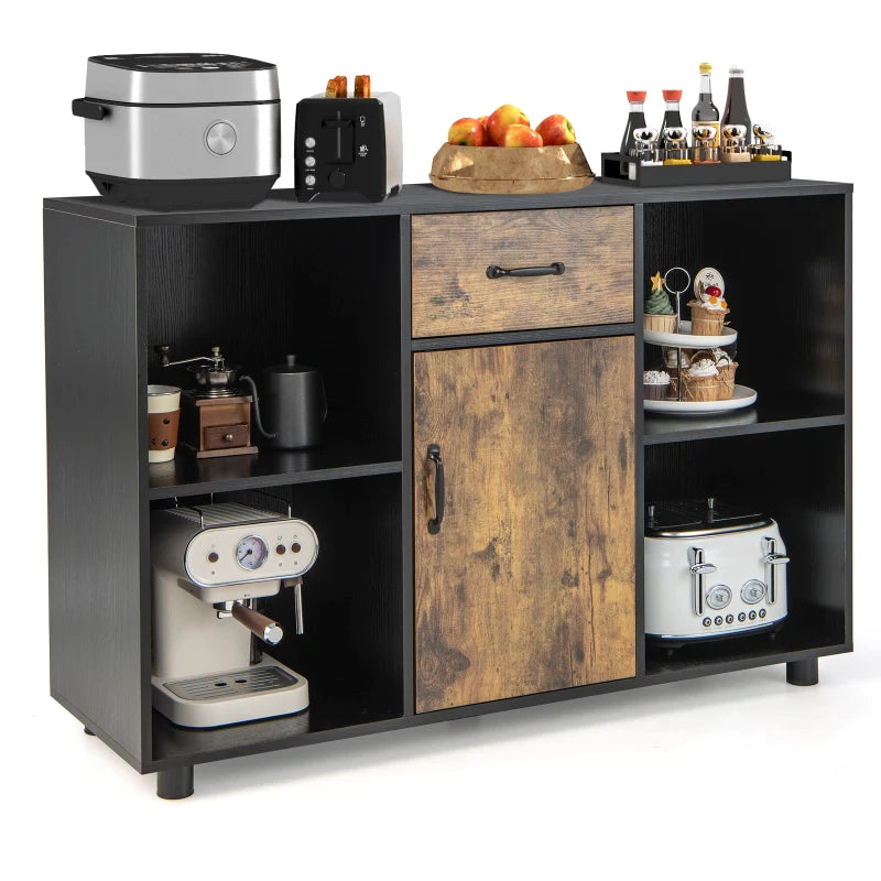 Industrial Sideboard with 4 Open Cubbies