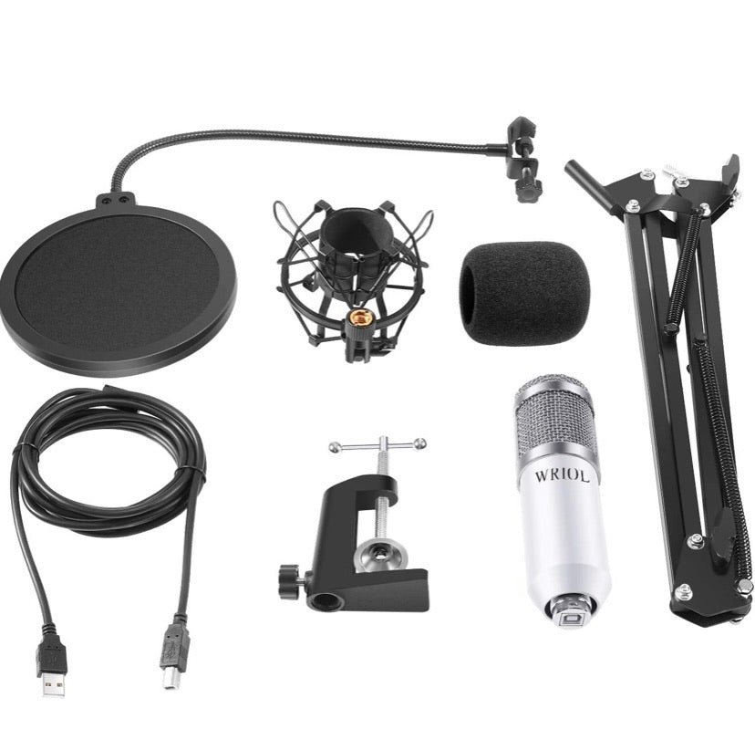 USB Cardioid Condenser Microphone Kit with Boom Arm
