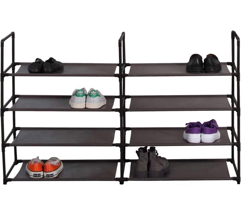 Convertible Shoe Rack – 8-Tier Tower or Double 4-Tier Shelf