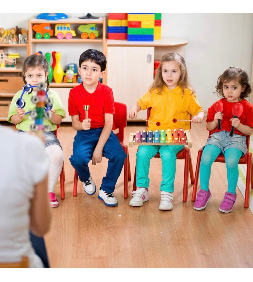 Musical Percussion Instruments, Tobeape 25 PCS Wooden Percussion Instruments Toys for Baby Kids Preschool Education, Early Learning Rhythm Instruments for Toys Girls Boys Gift with Storage Backpack