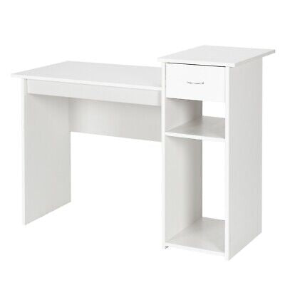 White Writing Desk with Storage Shelves