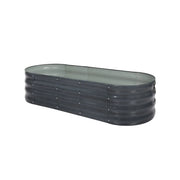 Oval Coated-Steel Raised Garden Bed – 240 × 80 × 42 cm