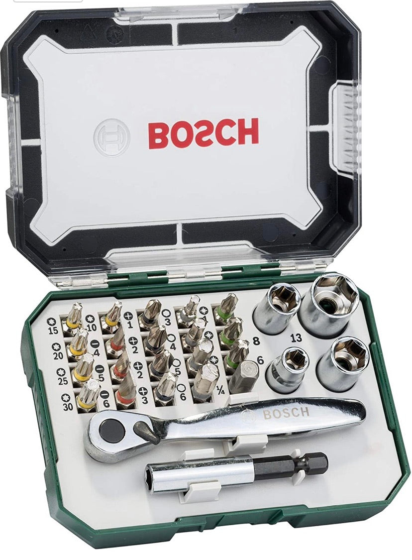 Bosch Screwdriver Bit and Ratchet Set 26 Psc