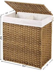 Divided Foldable Handwoven Laundry Hamper