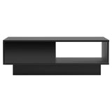 Modern Furniture High-Gloss LED Light with 2 Storage Spaces Drawer Rectangular Living Room Coffee Table
