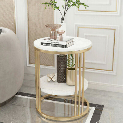 Marble-Style Side & Bedside Table