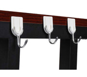 2 Tier Microwave Oven Rack Tableware Storage Toaster Oven Shelf Kitchen Counter Storage Bracket Kitchen Shelf Cabinet Organisers Spice Holder Pan Rack with 6 Hooks(Black)