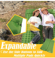 Camping Self-Inflating Air Sleeping Pad Mat Foot Pump with Pillow, Great Compact Air Sleeping Pad for Tent Travel, Backpacking, Hiking, Sleeping Over (Green)