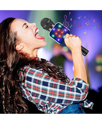 BlueFire Black LED Bluetooth Karaoke Microphone with TF Playback