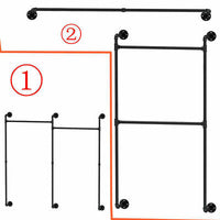 205cm XL Industrial 2-Way Wall-Mounted Garment Rail