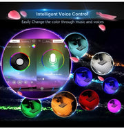 Car LED Strip Lights, 4pcs 48 LED Bluetooth App Controller Interior Lights Multi Color Music Car Strip Light Under Dash Lighting Kit with Sound Active Function for iPhone Android Smart Phone