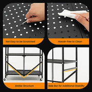 3-Tier Foldable Rolling Metal Storage Cart