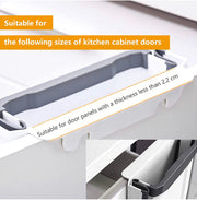8L Folding Cupboard-Door Kitchen Bin – White or Beige
