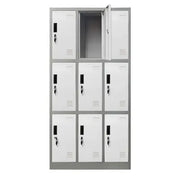 9 Doors Locker Cabinet Steel Storage Cupboard for Home Office School Gym