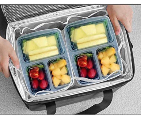 3 Compartment (10 Pack) Premium BPA Free Reusable Meal Prep Containers - Plastic Food Storage Trays with Airtight Lids - Microwavable, Freezer and Dishwasher Safe - Stackable Lunch Boxes