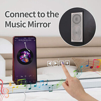 Vanity Smart Mirror with Lights Bluetooth Speaker USB Power Charging Large Hollywood Lighted Mirror with 18 Dimming LED Bulbs for Tabletop/Wall-Mounted