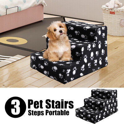 Portable 3-Step Pet Stairs with Removable Cover