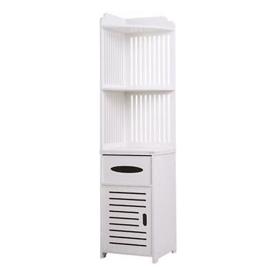 Reversible Bathroom Side Cabinet with Roll Holder & Shelves
