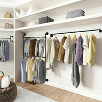 205cm XL Industrial 2-Way Wall-Mounted Garment Rail