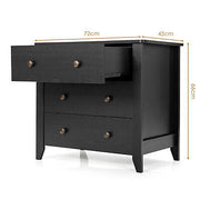 Black 3-Drawer Side Table & Nightstand