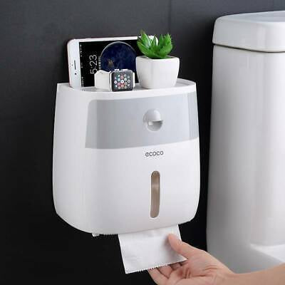 Wall-Mounted Double-Roll Toilet Paper Dispenser with Shelf