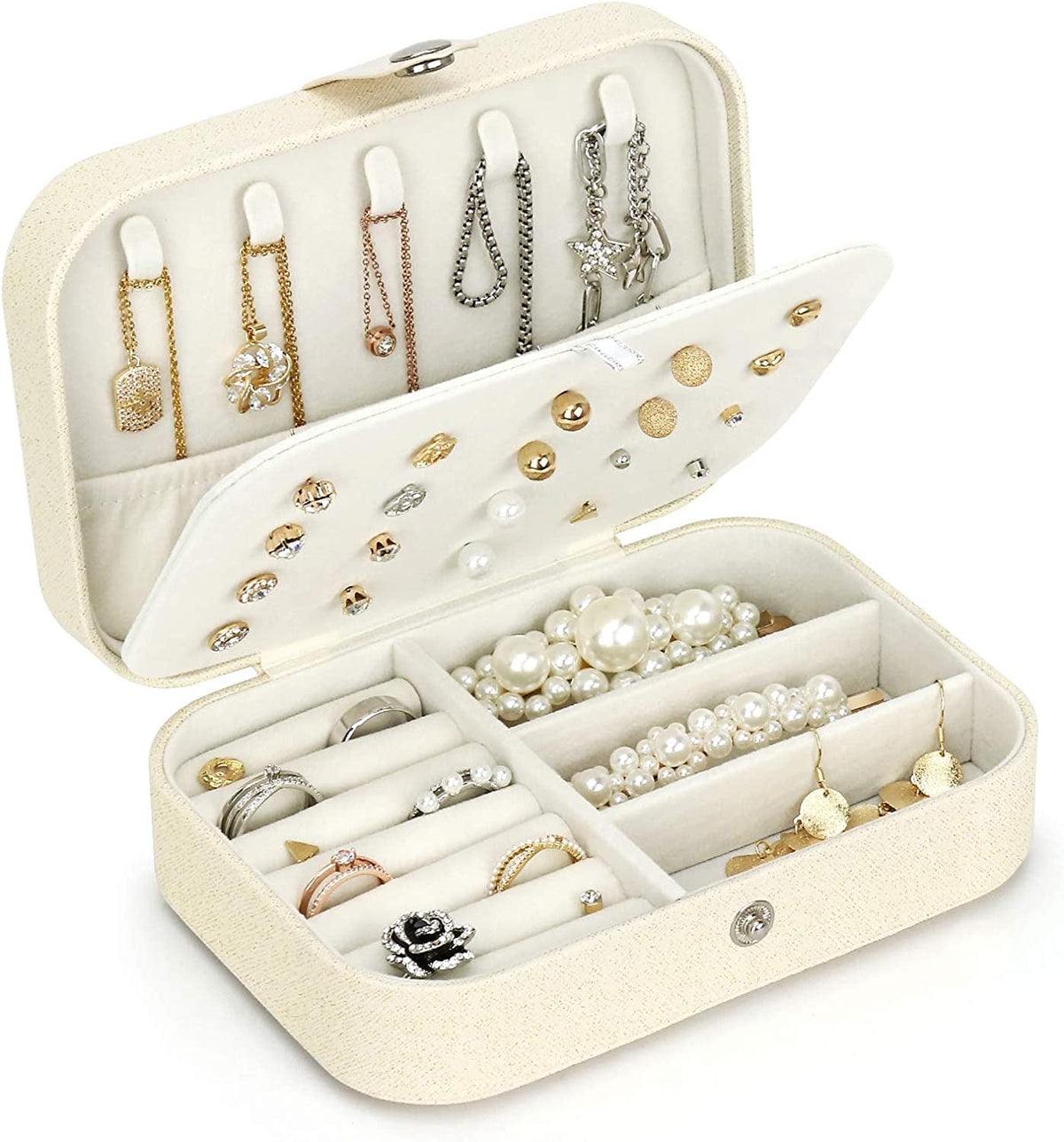 TERSELY Portable Jewellery Organiser – White or Pink
