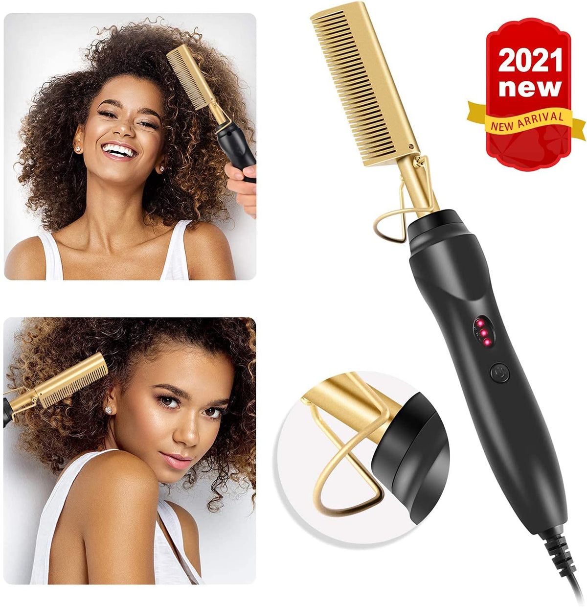 Comb Shell Press Hot Comb, AU Plug ClanKin Electric Hot Comb Ceramic Press Comb Beard/H ...