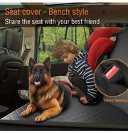 Dog Car Seat Cover, Waterproof Pet Seat Cover with Mesh Visual Window & Seat Belt Opening & Storage Pockets, Wear-Proof Dog Back Seat Hammock for Cars, Trucks and SUV - 147 x 137 cm