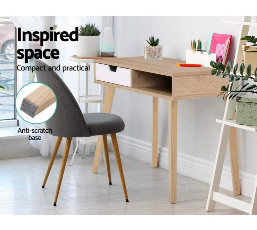 Home Office Computer Desk, Study Desk for Students Bedroom, Console Table, Wooden Table with Storage