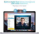 Webcam 1080P Full HD with microphone, JOYACCESS USB Computer Camera Compatible with Mac PC Laptop Tablet. Multi-Compatible, for Computer Windows Video Conferencing, Recording, and Streaming (Black Red)