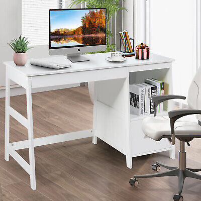 Computer Desk with Drawers & Storage Shelf