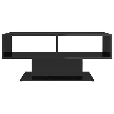 High-Gloss Black Coffee Table – 103.5 × 50 cm
