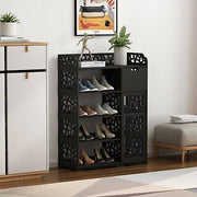 Wood-Plastic Shoe Cabinet with Drawer & Boot Compartment – 2 Colours