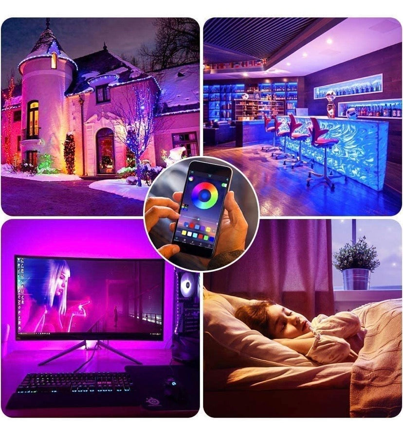 Bluetooth LED Strip Light, 5050 450LEDs RGB Colors Changing, Smart Phone APP Control