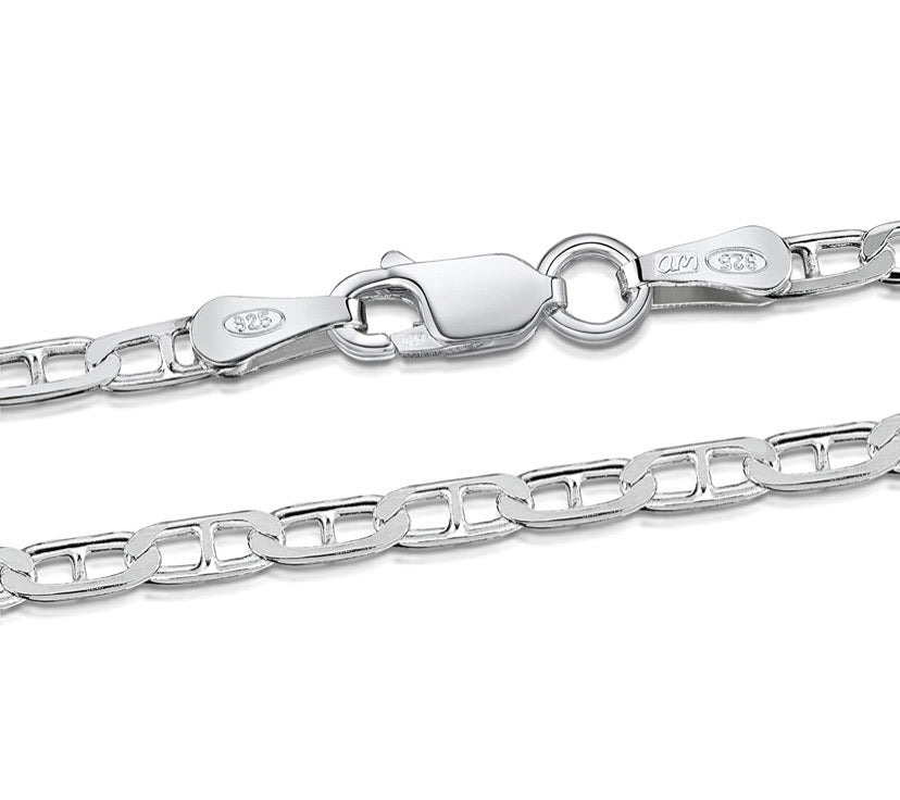 Amberta 60 cm 925 Sterling Silver Anchor Chain Necklace