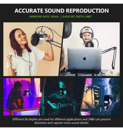 USB Cardioid Condenser Microphone Kit with Boom Arm
