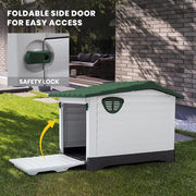 XL Green Plastic Dog Kennel for Indoor or Outdoor Shelter
