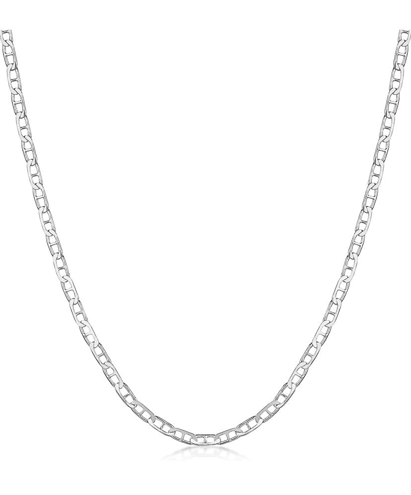 Amberta 60 cm 925 Sterling Silver Anchor Chain Necklace