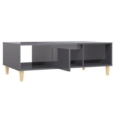 High-Gloss Grey Coffee Table – 103.5 × 60 cm