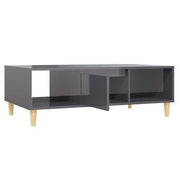 High-Gloss Grey Coffee Table – 103.5 × 60 cm