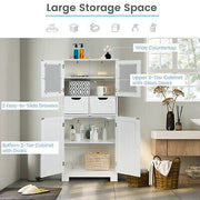 128 cm Four-Door Storage Cabinet with Glass Panels