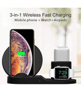 Wireless Charger, Amazer Tec 3 in 1 Charging Stand Compatible with iWatch, AirPods and iPhone 11/Xs/X Max/XR/X/8/8Plus/7/7 Plus /6S /6S Plus(Original Charger & Cables Required) (Black)