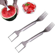 2-in-1 Stainless-Steel Watermelon Slicer & Fruit Fork