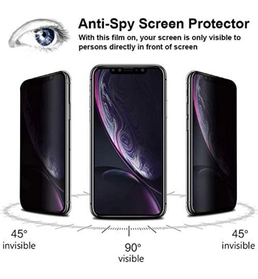 Privacy Tempered-Glass Screen Protectors for iPhone 11/XR – 2 Pack