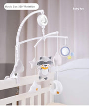 Kids Wind-Up Baby Musical Crib Mobile, Raccon