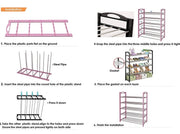 4 Tier Shoe Rack Organizer Entryway Shoe Storage, Black Shoe Rack with Premium Metal, Space-Saving Design, Easy to Assemble - Holds 20 Pairs - (L) 80cm x (W) 25cm x (H) 62cm (Black)
