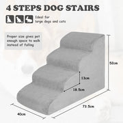 4-Tier Foam Pet Stairs for High Beds & Couches – 52 cm