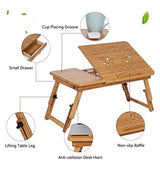 Bamboo Foldable Laptop Bed Cooling Holder Desk Multi Function Table Stand